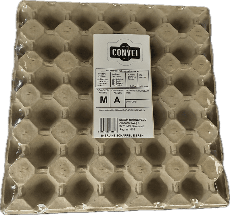 Convei eggs on a tray